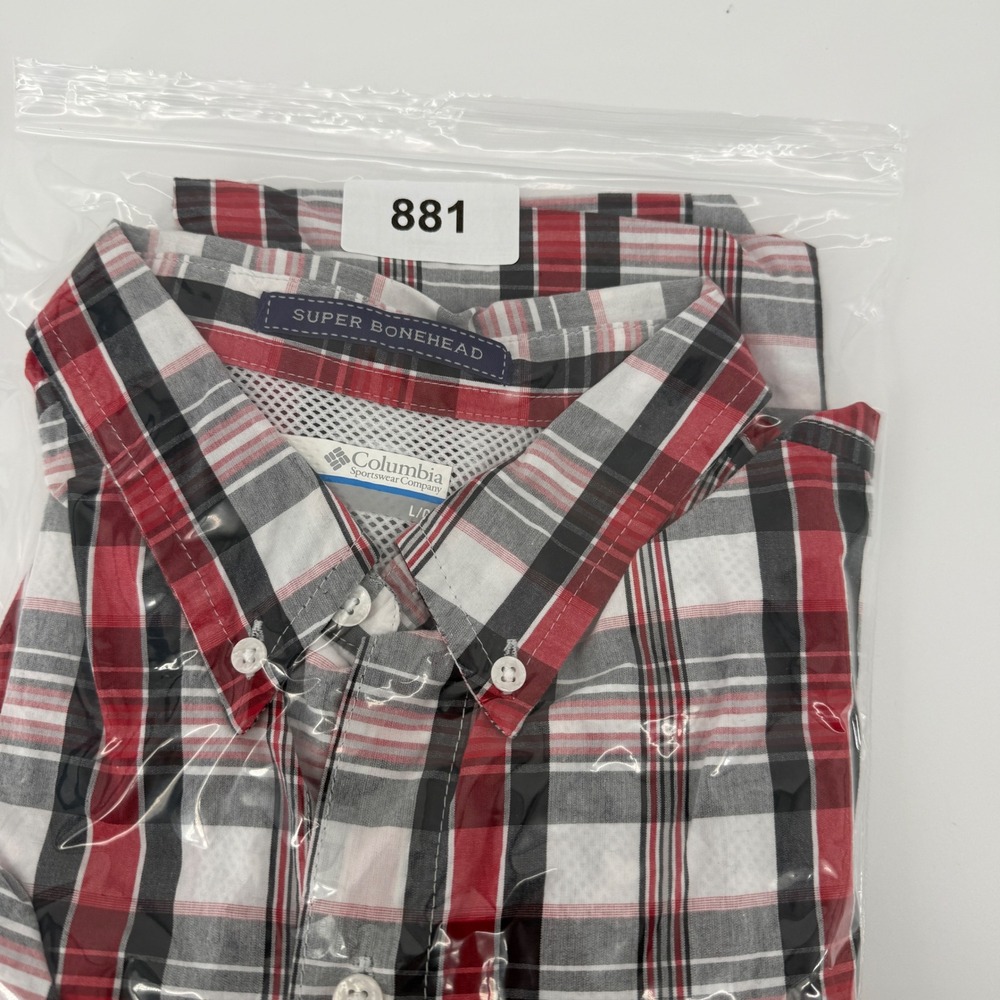 Columbia PFG Super Bonehead Georgia Bulldogs Fishing Shirt Mens Large Red Plaid - Picture 9 of 9
